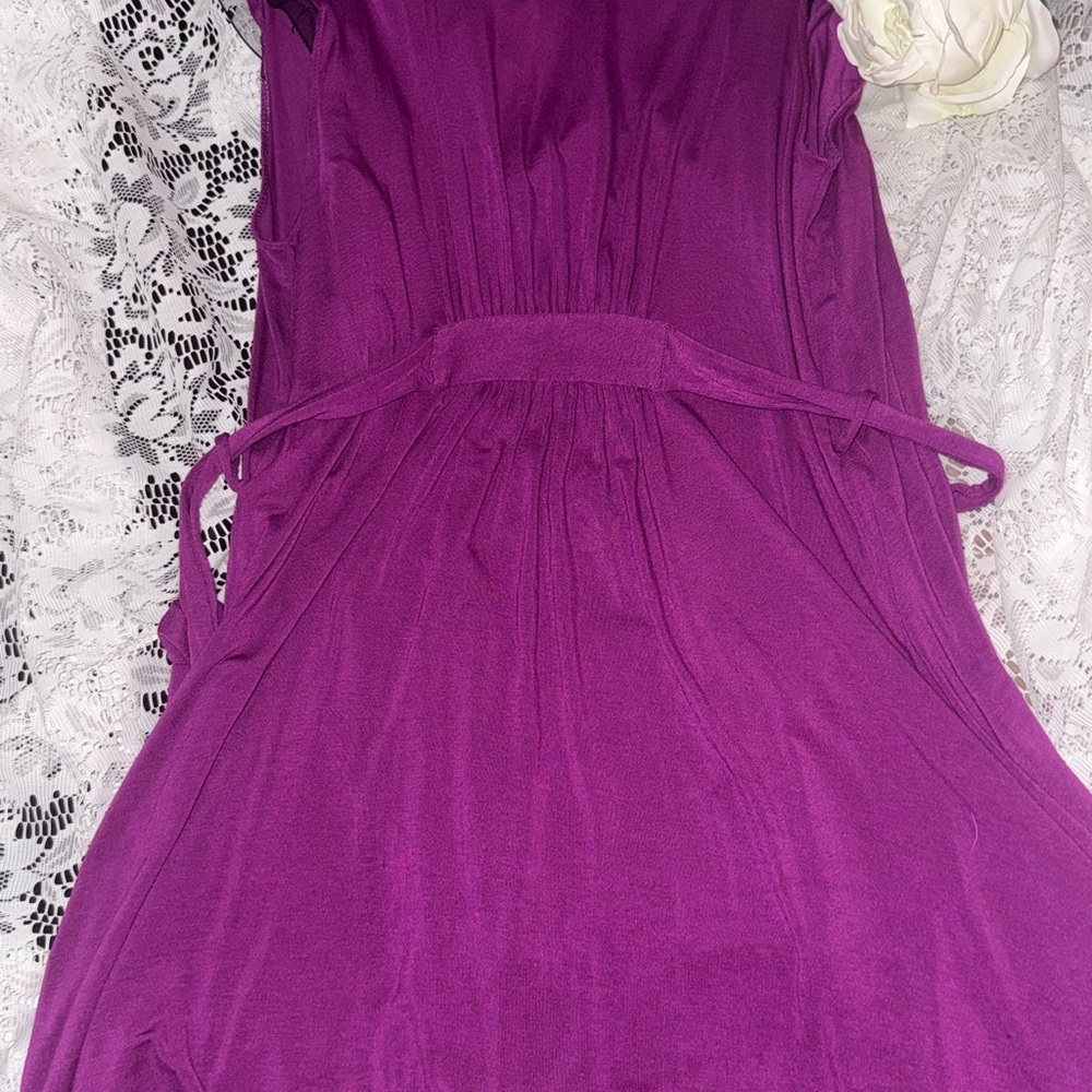 Vintage BETSEY JOHNSON purple  and black Robe size LARGE like new !!!! 🪻🪻🪻🪻 - Picture 11 of 14